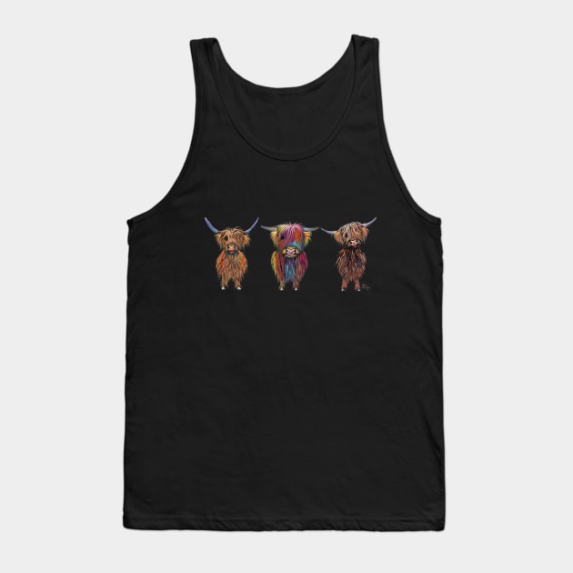 HaiRY HiGHLaND CoWS ' ALL THRee ' Tank Top by ShirleyMac